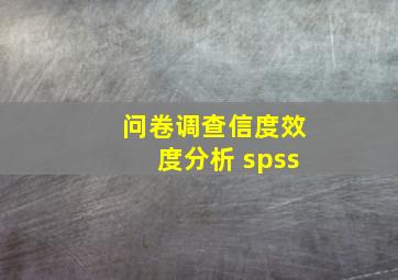 问卷调查信度效度分析 spss